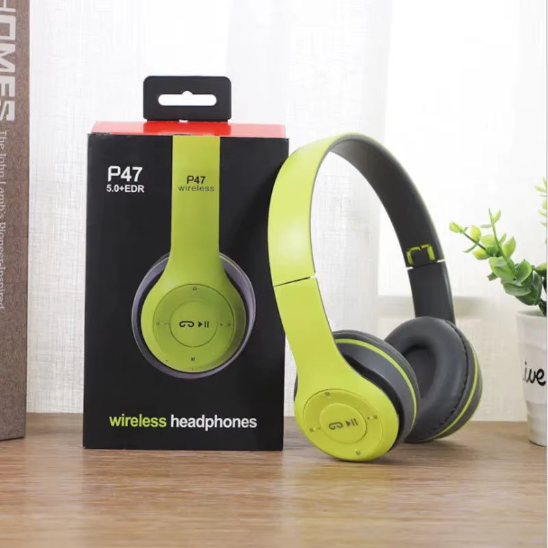 Stereo P47 Headset 5.0 Bluetooth Headset Folding Series Wireless Sports Game Headset for Iphone Xiaomi