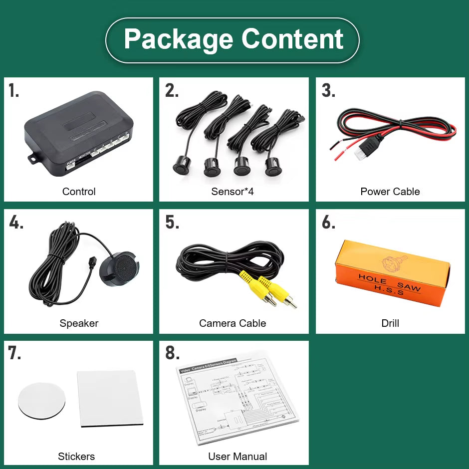 AHD Car Video Parking Sensor Reverse Backup Radar Assistance Detector for Monitor Camera System