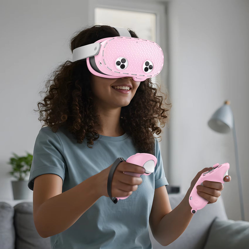 Compatible with  Accessories,Vr Silicone Face Cover, Shell Cover, Touch Controller Grip Cover,Protective Lens Cover