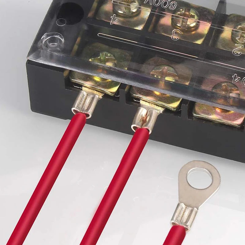 320Pcs/Box 10 in 1 Terminals Non-Insulated Ring Fork U-Type Brass Terminals Assortment Kit Cable Wire Connector Crimp Spade