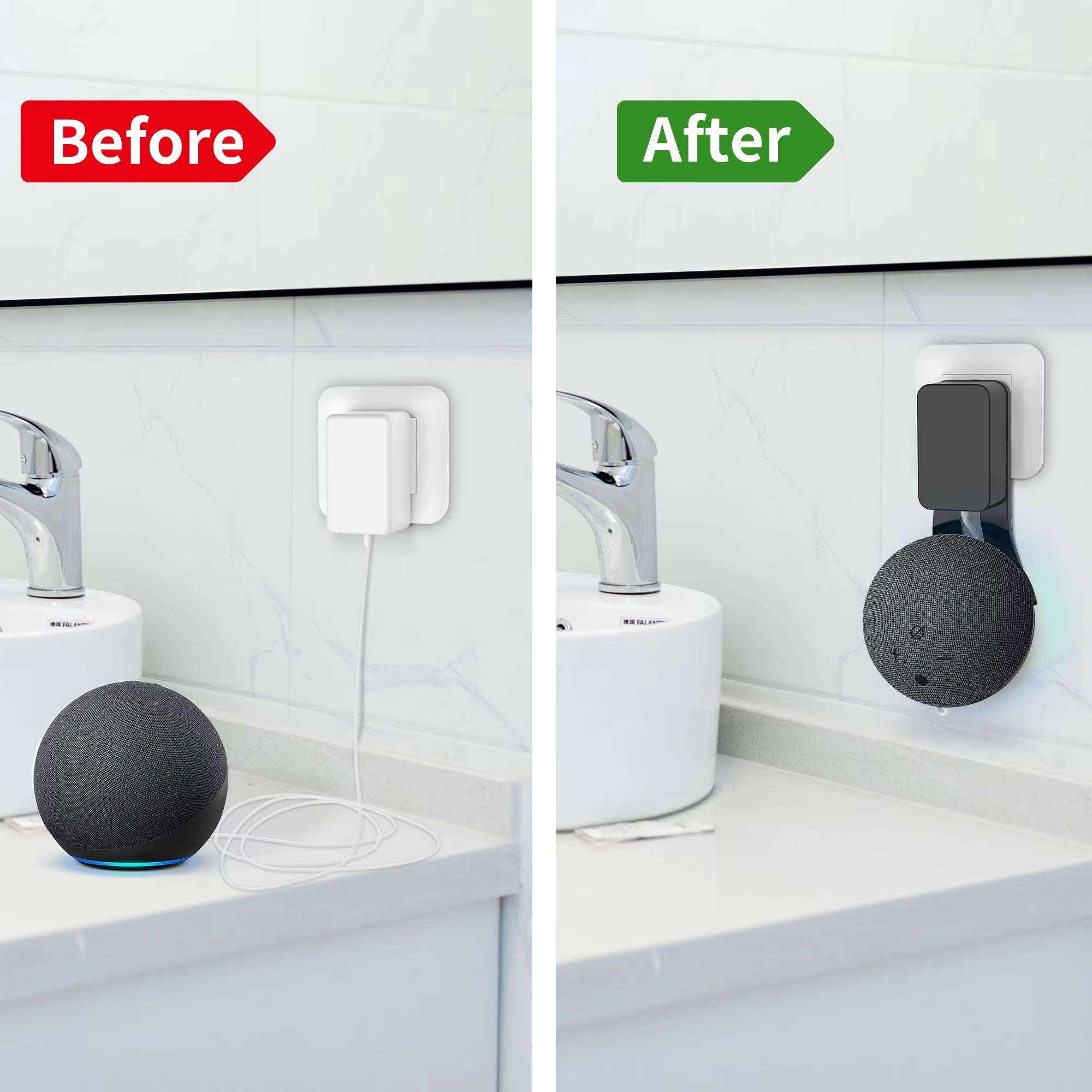 Outlet Wall Mount Stand for Alexa Echo Dot 4Th 5Th Generation Smart Speaker Holder Bracket Saving Space Hanger Shelf