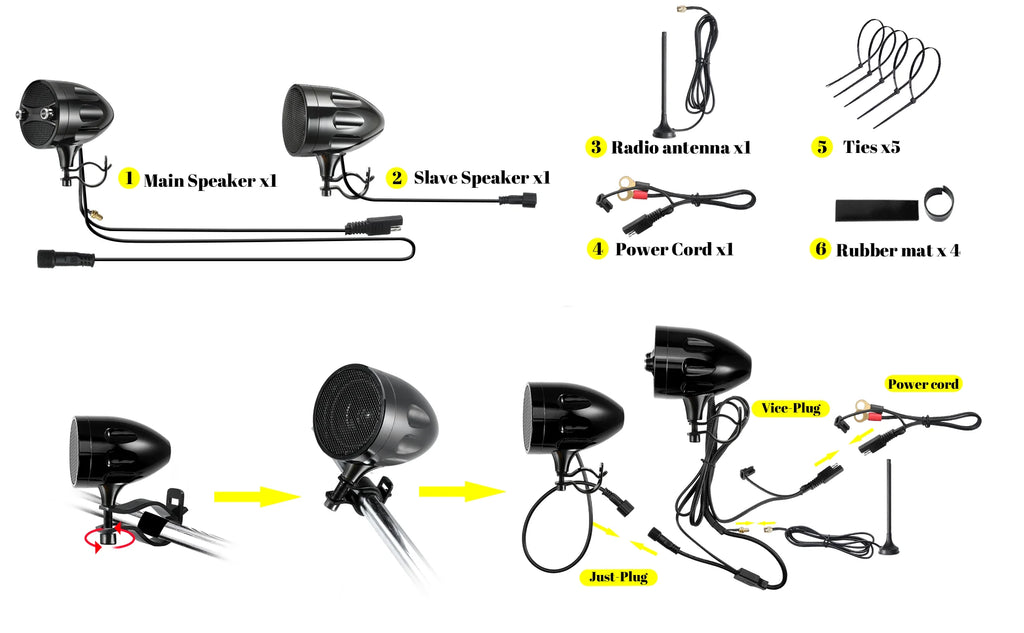 Motorcycle Speakers S7BL