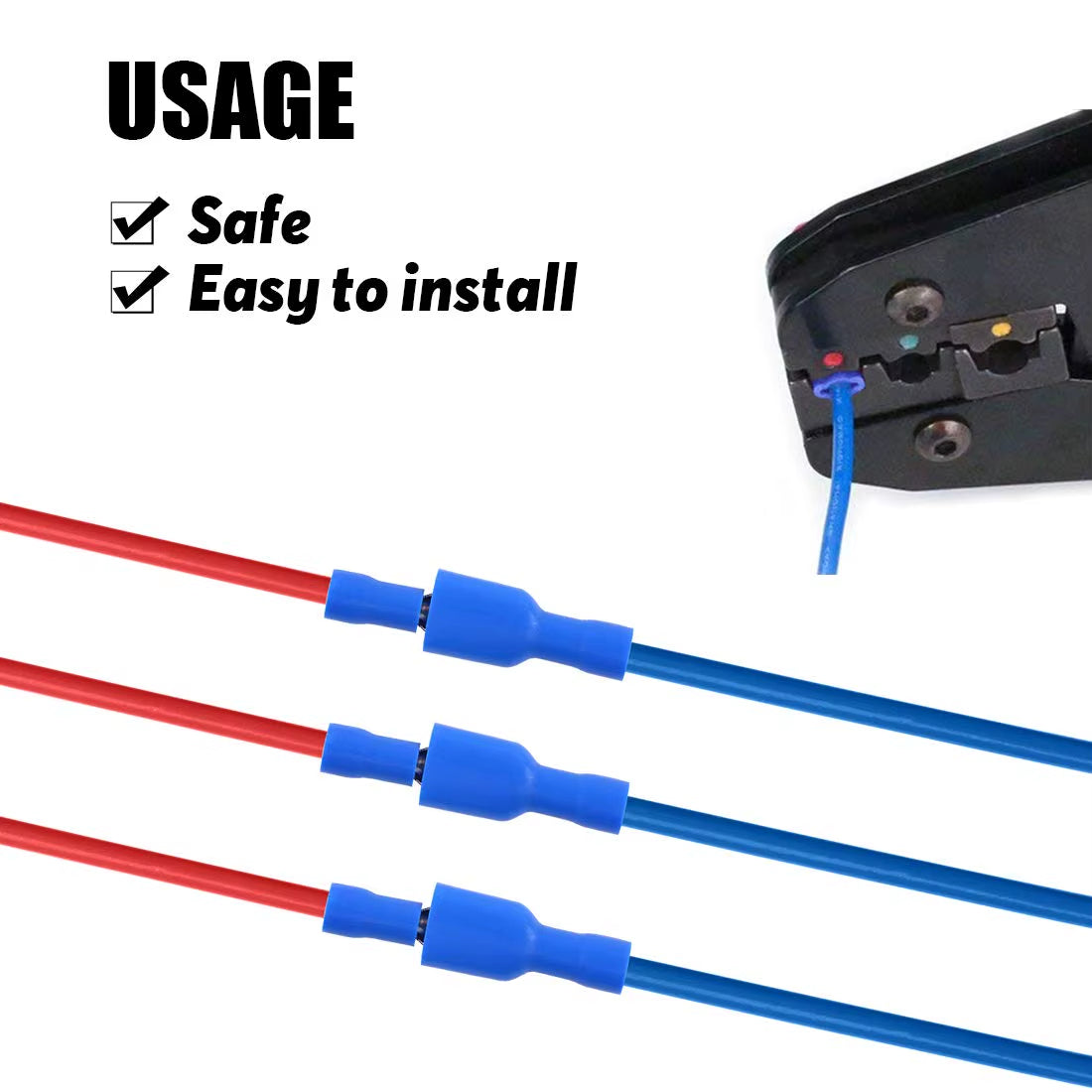 100 Pcs/50 Pairs Female/Male Spade Connectors 16-14 AWG Spade Quick Disconnect Connectors Insulated Spade Wire Crimp Terminal