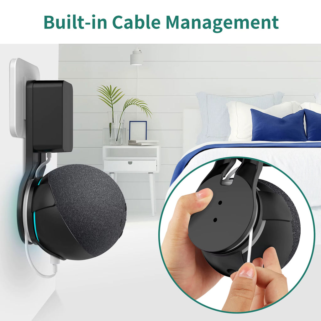 Outlet Wall Mount Stand for Alexa Echo Dot 4Th 5Th Generation Smart Speaker Holder Bracket Saving Space Hanger Shelf