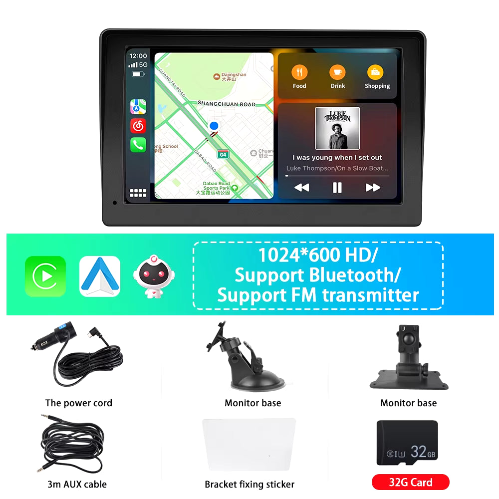 Universal 7 Inch Car Monitor Airplay Car Radio Multimedia Video Player Portable HD Wireless Carplay Auto Voice Control