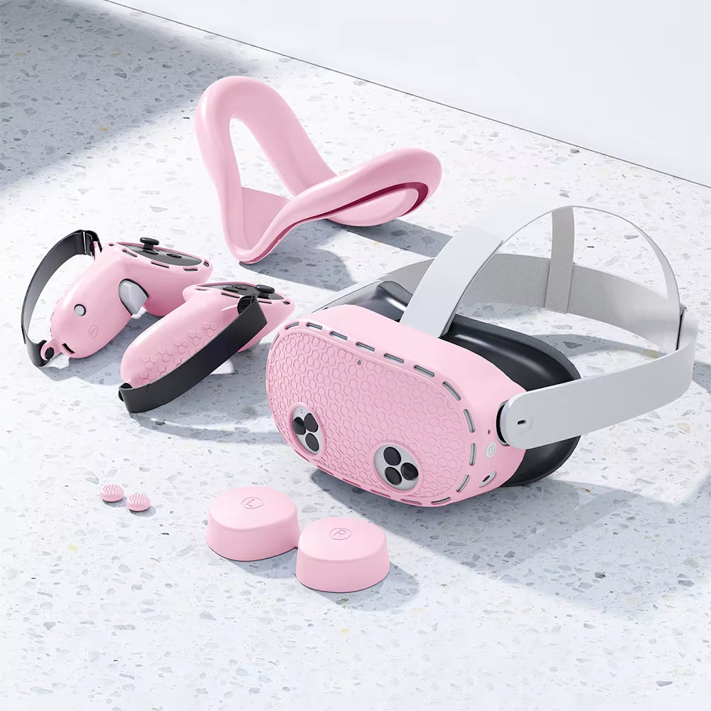 Compatible with  Accessories,Vr Silicone Face Cover, Shell Cover, Touch Controller Grip Cover,Protective Lens Cover