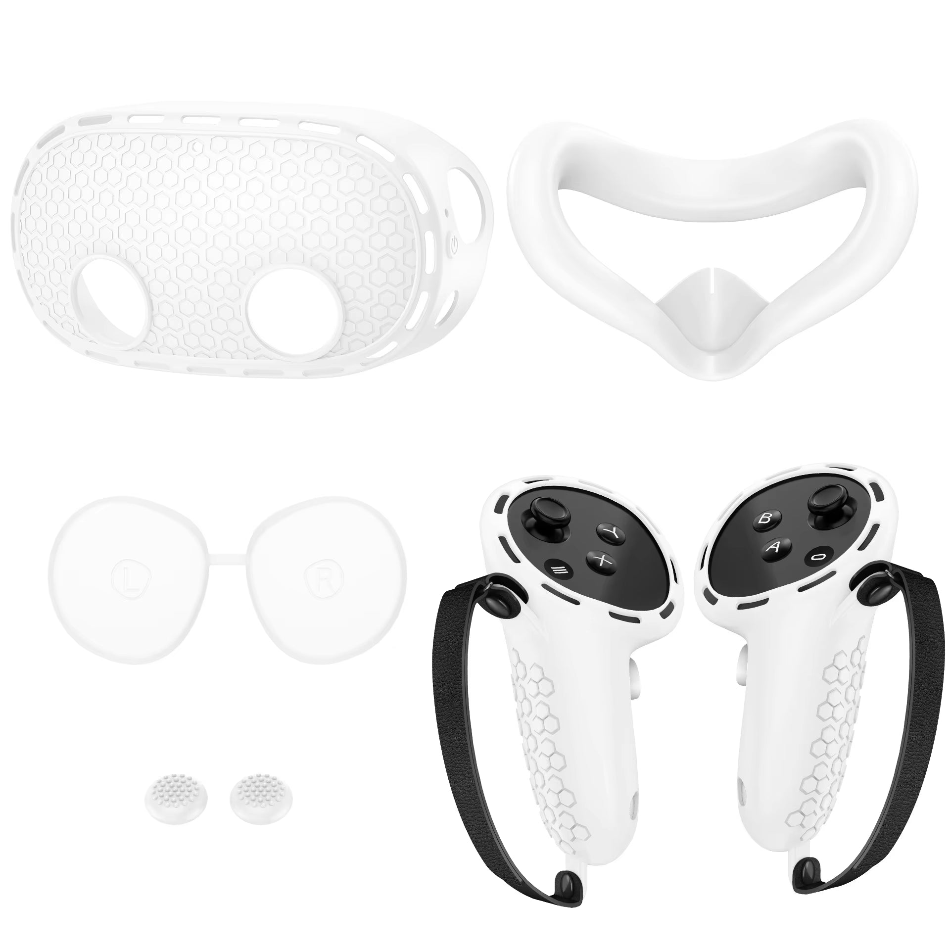 Compatible with  Accessories,Vr Silicone Face Cover, Shell Cover, Touch Controller Grip Cover,Protective Lens Cover