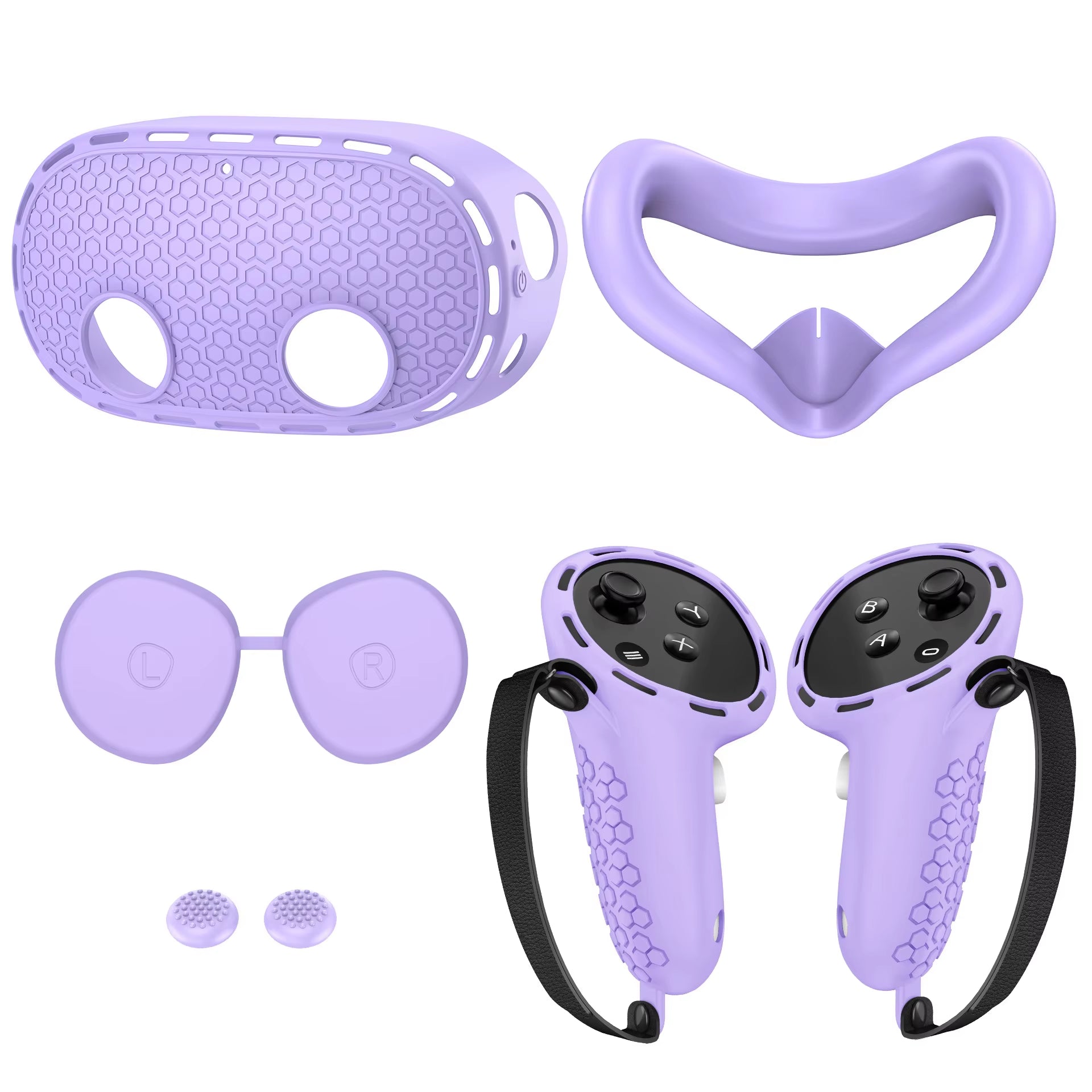 Compatible with  Accessories,Vr Silicone Face Cover, Shell Cover, Touch Controller Grip Cover,Protective Lens Cover