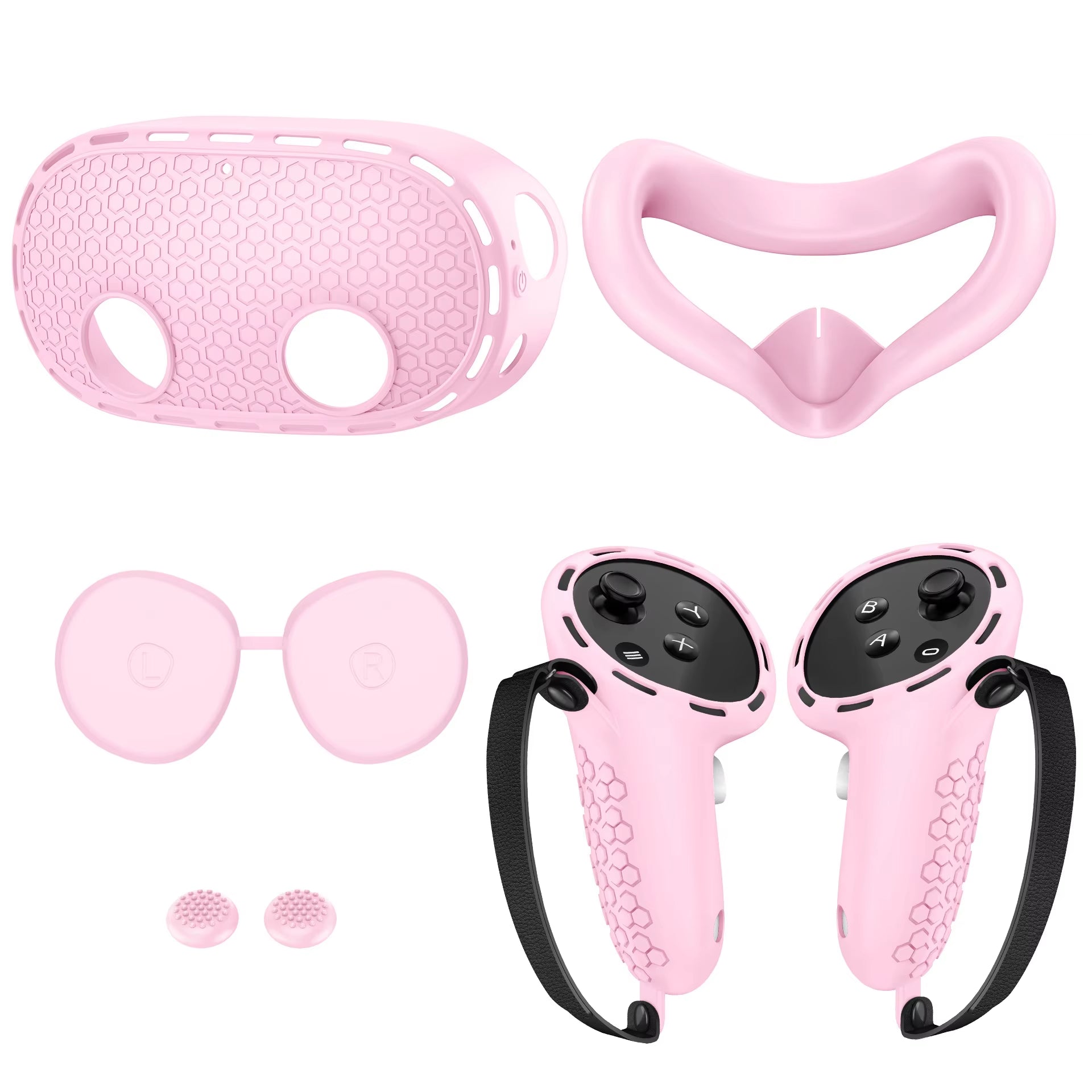 Compatible with  Accessories,Vr Silicone Face Cover, Shell Cover, Touch Controller Grip Cover,Protective Lens Cover