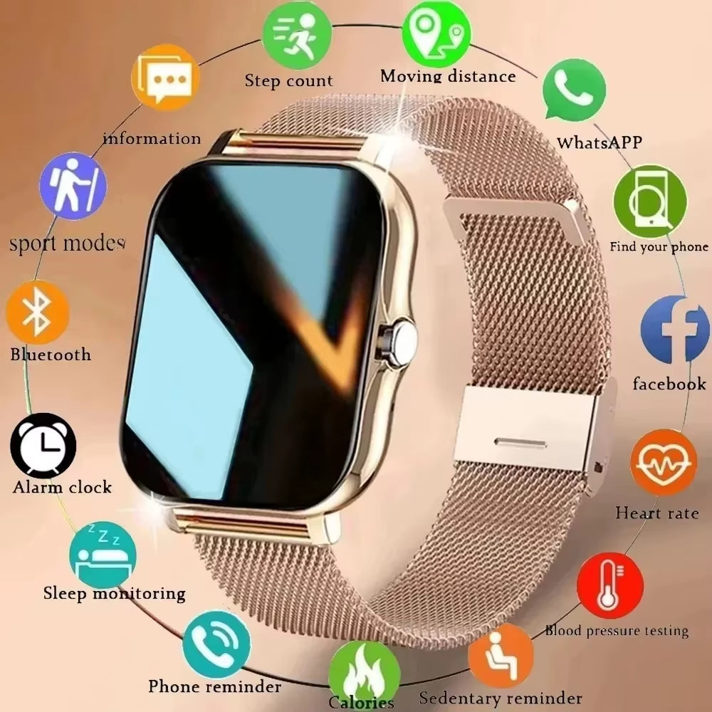 2025 New Smart Watch Bluetooth Talk Full Touch Screen Heart Rate Monitor Sports Fitness Smart Watch Men Women Gift