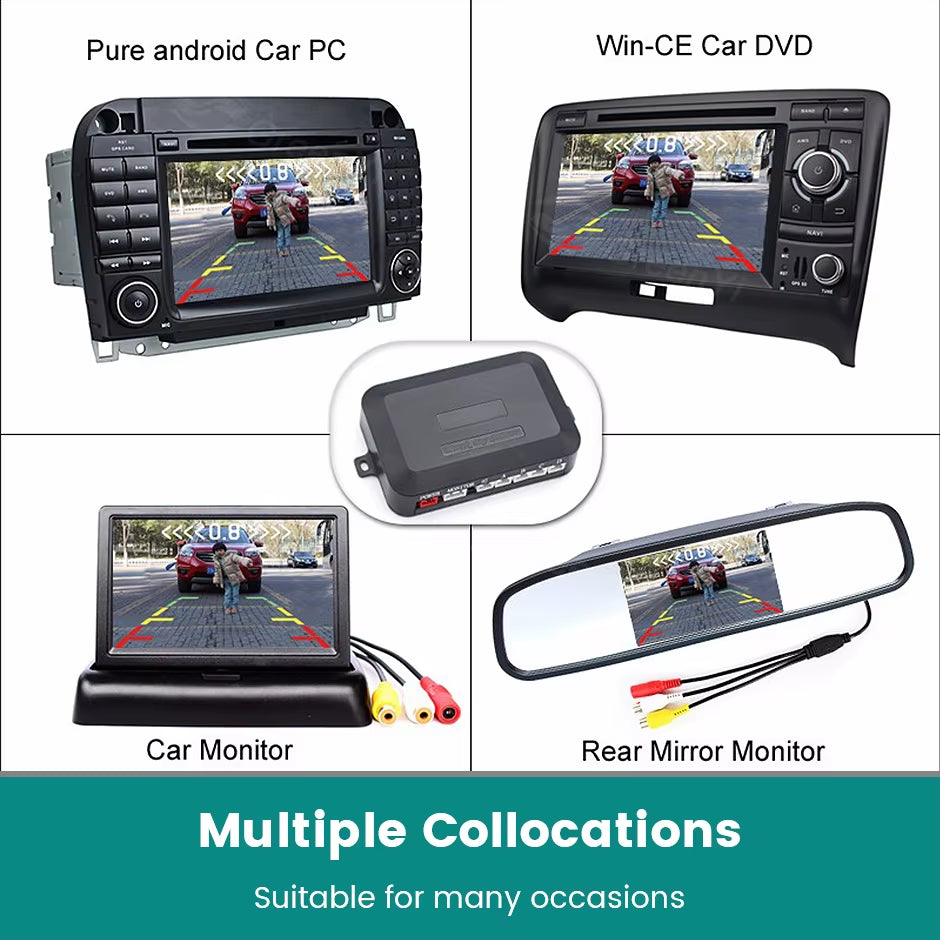 AHD Car Video Parking Sensor Reverse Backup Radar Assistance Detector for Monitor Camera System