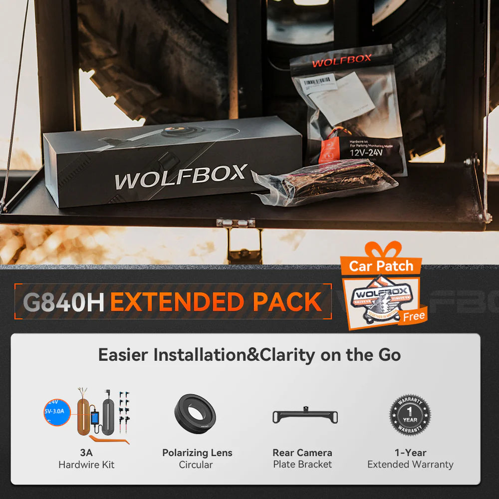 WOLFBOX G840H Wi-Fi Rear View Mirror Dash Cam