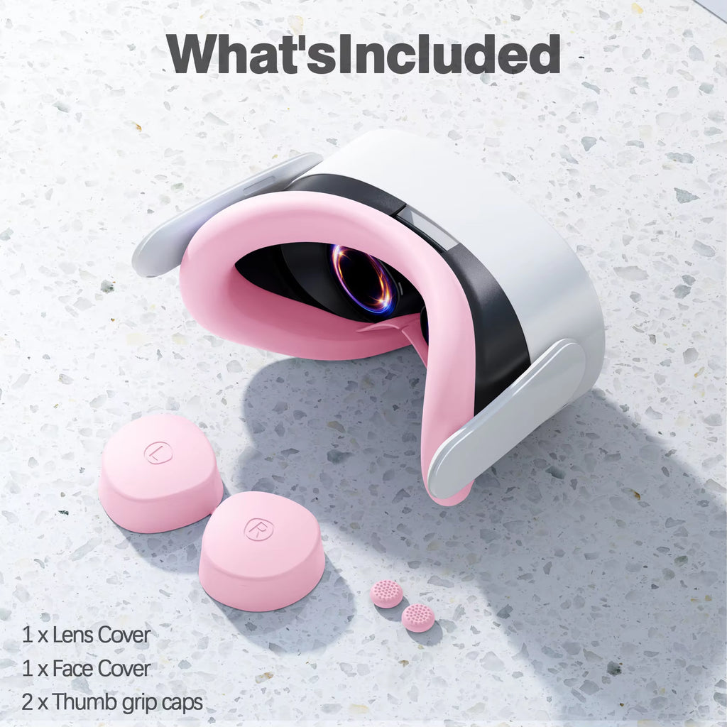 Compatible with  Accessories,Vr Silicone Face Cover, Shell Cover, Touch Controller Grip Cover,Protective Lens Cover