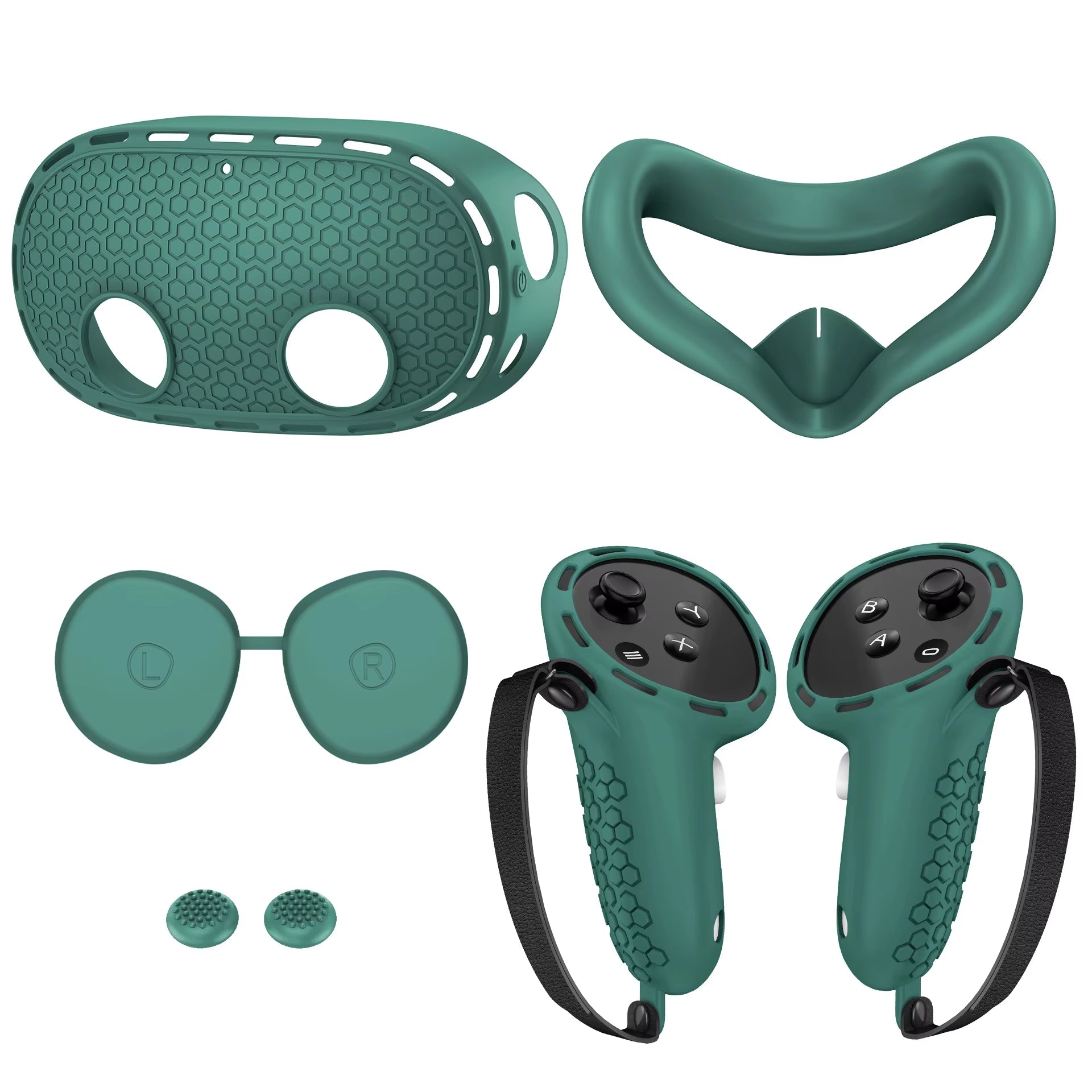 Compatible with  Accessories,Vr Silicone Face Cover, Shell Cover, Touch Controller Grip Cover,Protective Lens Cover